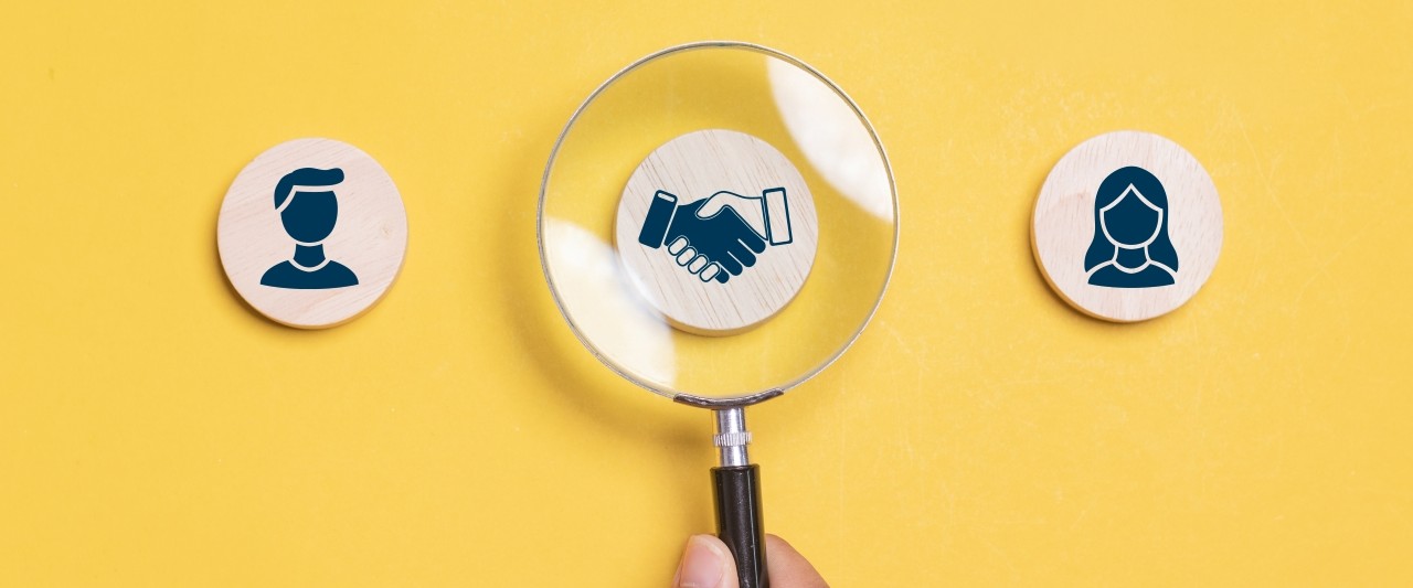 Mediation concept with magnifying glass