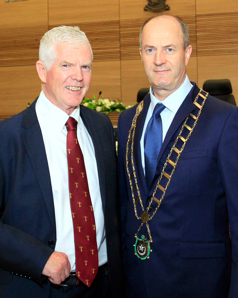 Colm Berkery with Mayor Pio Smith