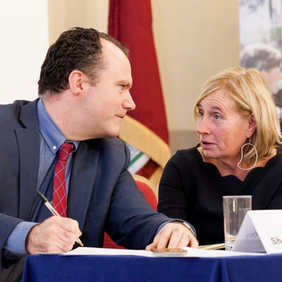 Solicitor Shane McCarthy with Senator  Colette Kelleher