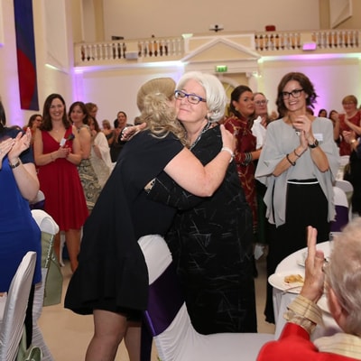 Justice Ring congratulated by Maura Butler of the Law School at Blackhall Place