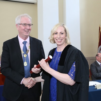 Law Society President Michael Quinlan with Elaine Shatter