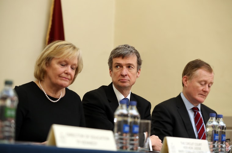 Her Honour Judge Mary O’Malley Costello of the Circuit Court, Judge John O’Connor of the District Court and Keith Walsh, vice-chair of the Law Society education committee
