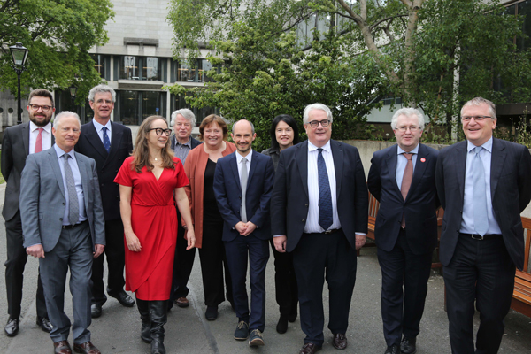 David Fennelly of Trinity, Philip O’Leary, of Legal Aid Board, Director of JUSTICE, Andrea Coomber; Justice of British Supreme Court Lord Michael Briggs, Chief Commissioner of Northern Ireland Human Rights Commission, Les Allamby, FLAC's Eilis Barry, Mark Bell, Trinity College,  Chief Justice Frank Clarke, Attorney General, Séamus Woulfe and Peter Ward SC