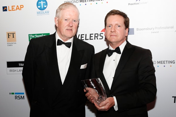 Dr Eamonn Hall, chair of judges, with Cian O’Carroll, recipient of the special merit award