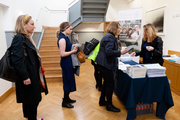 Arriving at the Green Hall in Blackhall Place