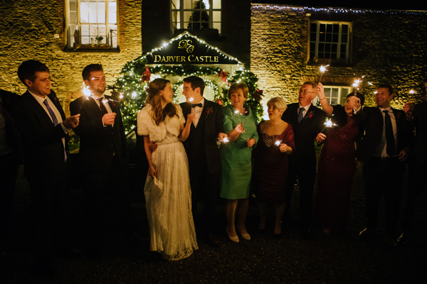 The bridal party sparkle with happiness