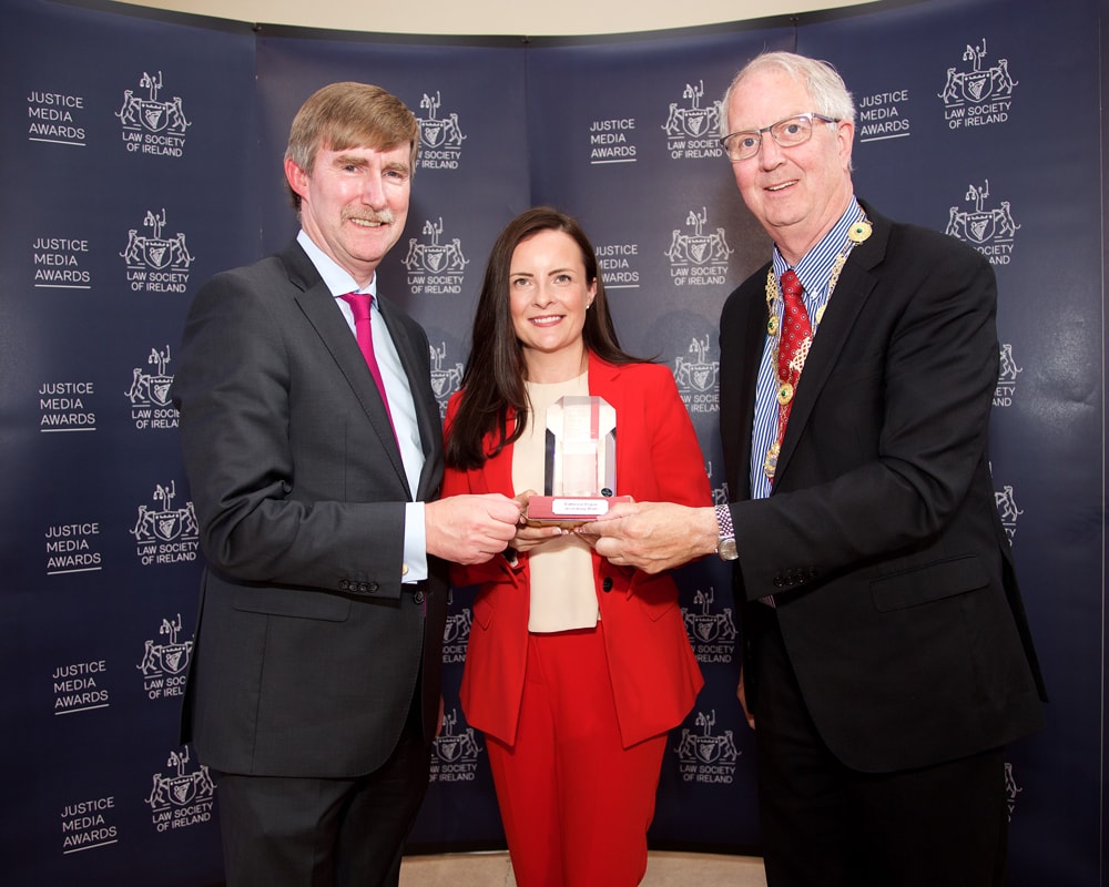 DG Ken Murphy and President Michael Quinlan with Catherine Fegan of the Irish Daily Mail