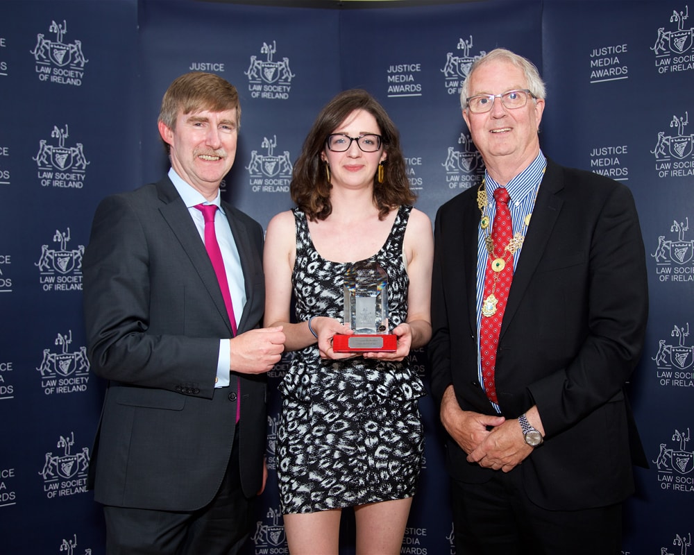 DG Ken Murphy and President Michael Quinlan with Gráinne Ní Aodha of The Journal