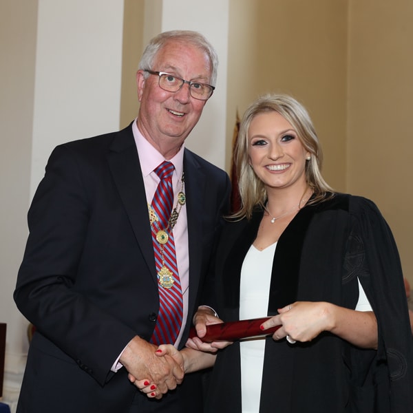 President Michael Quinlan with Christine Simpson of Matheson