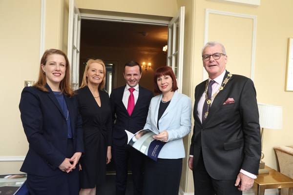 Teri Kelly, Mary Keane, Dr Geoffrey Shannon, all of the Law Society, with Minister Madigan and Law Society President Patrick Dorgan