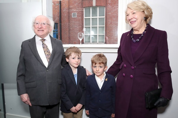President Higgins, brothers Robbie and Darragh Kelly and Sabina Higgins