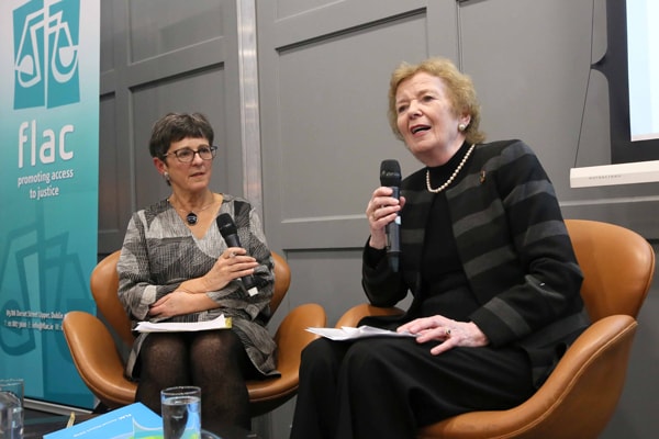 Doireann Ni Bhriain and Mary Robinson