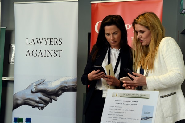 Barristers Sophie Honahan and Fiona Tonge