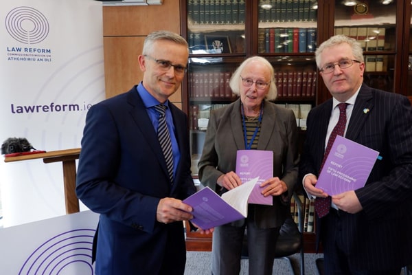 Commissioner Raymond Byrne of Law Reform Commission with Justice Mary Laffoy, President, and Attorney General Séamus Woulfe SC