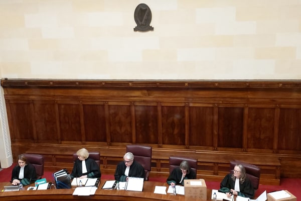 Judges Mary Irvine, Elizabeth Dunne, Iseult O’Malley and Marie Baker with Chief Justice Frank Clarke (centre)
