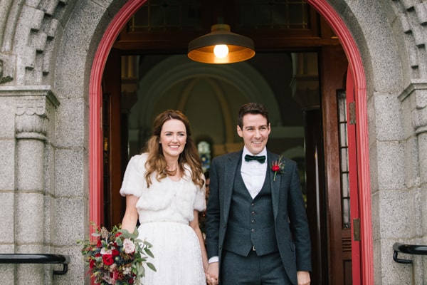 Newly-weds emerge from St Oliver Plunkett's Church in Blackrock, Co Louth