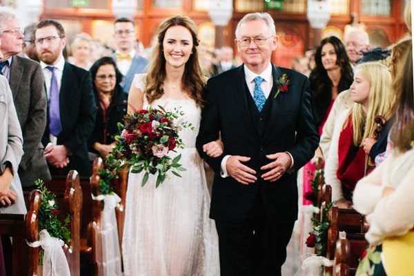 Maeve is walked up aisle by her father, RTE's Sean O'Rourke. The nuptial Mass was celebrated by the bride's uncle, Fr Kevin O'Rourke SJ