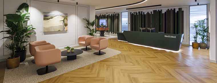 Donegal tweed keynote for Bird & Bird Irish HQ