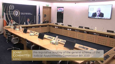 2020/21 Law Society President James Cahill addresses the Oireachtas justice committee