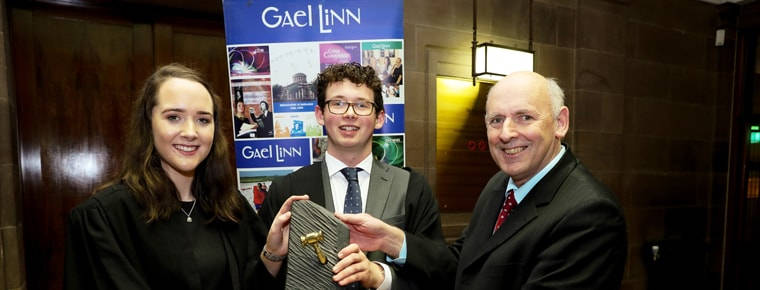 Law Society team victorious in moot court as Gaeilge
