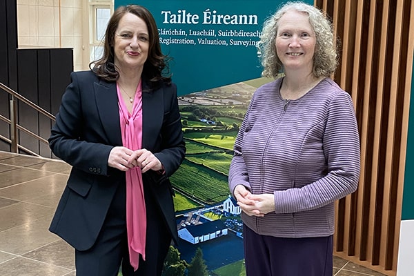 Dr Gabriel Brennan of Law Society with Liz Pope Acting CEO of new state agency Tailte Éireann at official launch