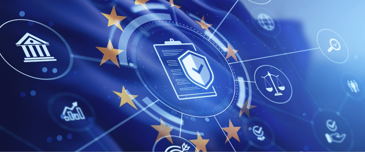 EU flag with decorative images