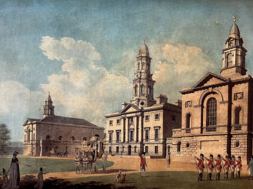 A historical drawing of Blackhall Place