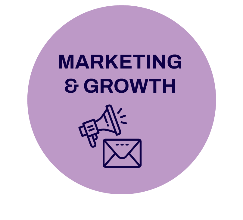 A decorative icon showing marketing