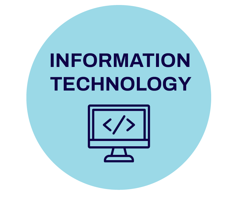 A decorating icon saying information technology