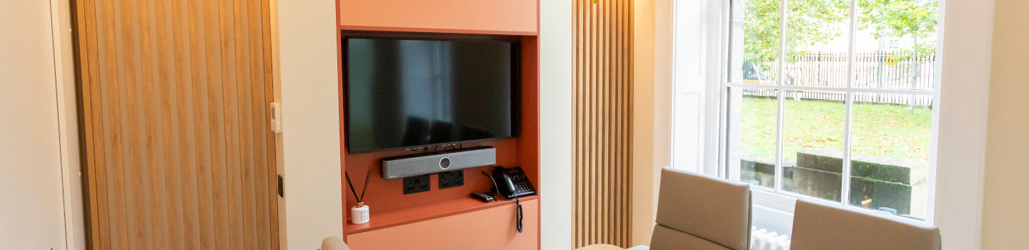 Modern office with technology integrated